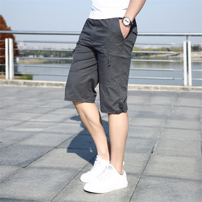 Casual Cropped Shorts Men's Elastic Shorts