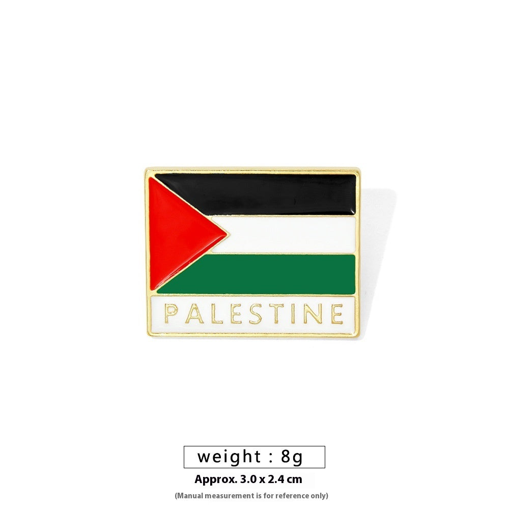 Free Palestine Flag Brooch Gold Badge Clothes Accessories Pin