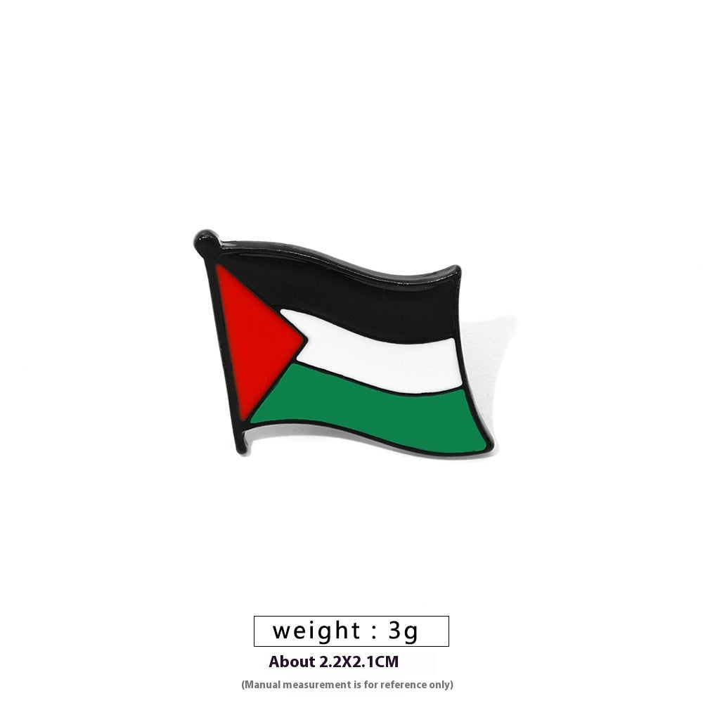 Free Palestine Flag Brooch Gold Badge Clothes Accessories Pin