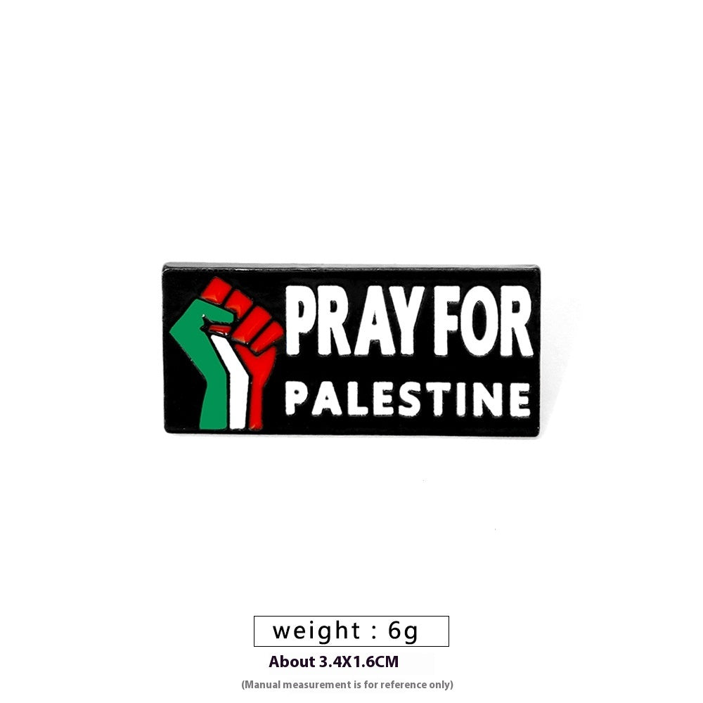 Free Palestine Flag Brooch Gold Badge Clothes Accessories Pin