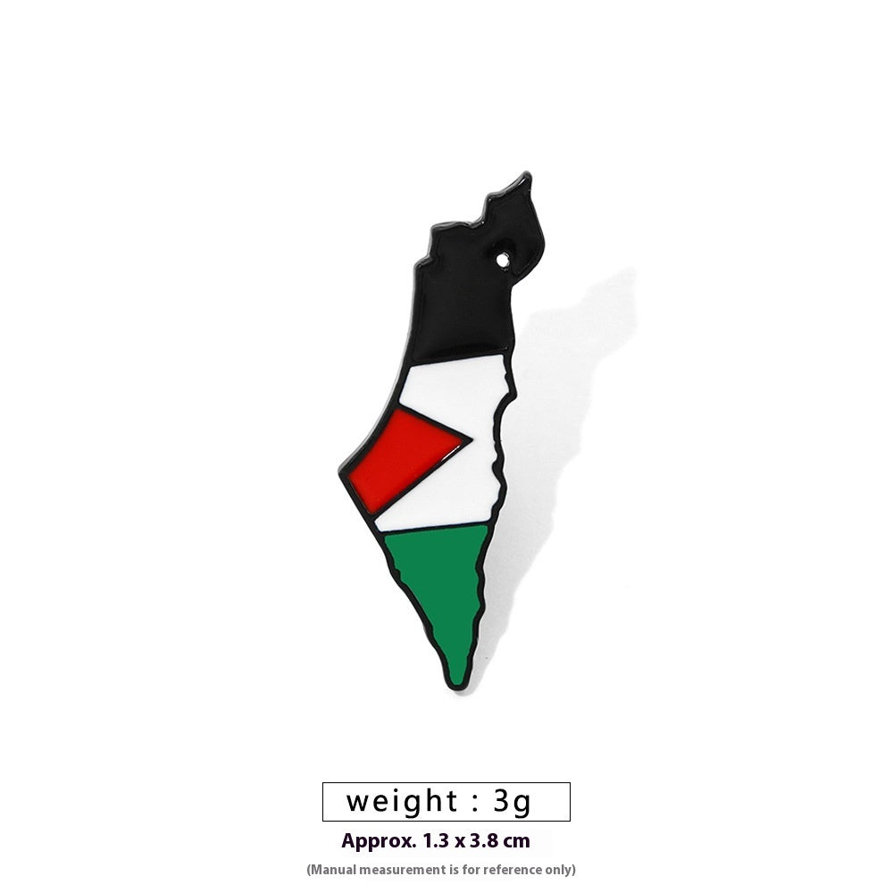 Free Palestine Flag Brooch Gold Badge Clothes Accessories Pin