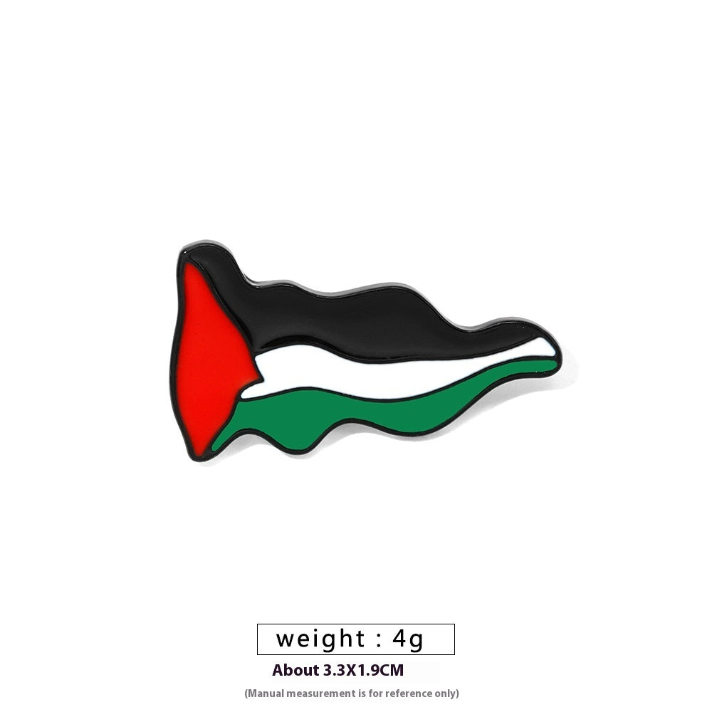 Free Palestine Flag Brooch Gold Badge Clothes Accessories Pin